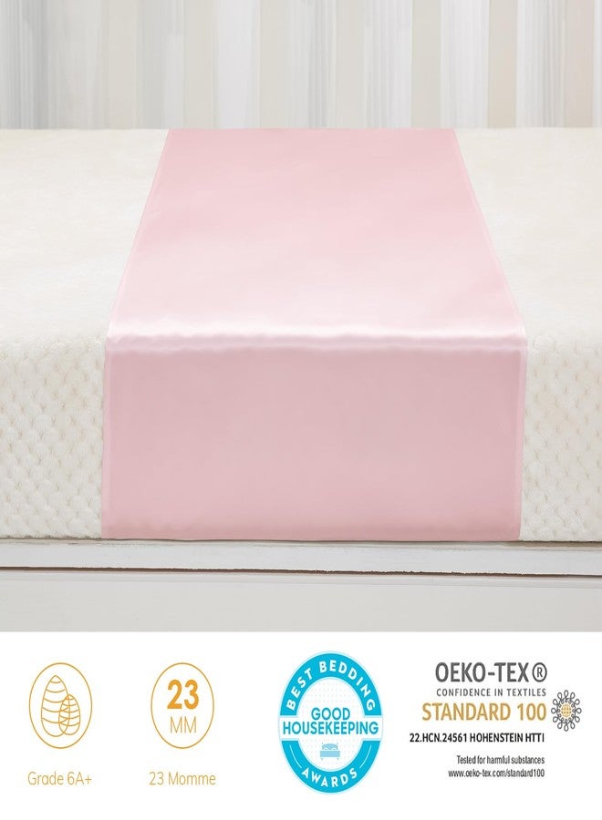 PROMEED 100% Mulberry Silk Crib Sheet for Baby Hair, 23 Momme Silk Bassinet Slip for Baby Bald Spots, Soft and Safe Cot Sleeve for Everyday Use (Pink) - Image 3